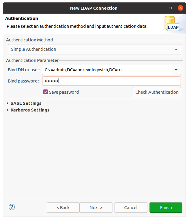 Новое соединение к LDAP ApacheDirectoryStudio изображение с сайта www.andreyolegovich.ru