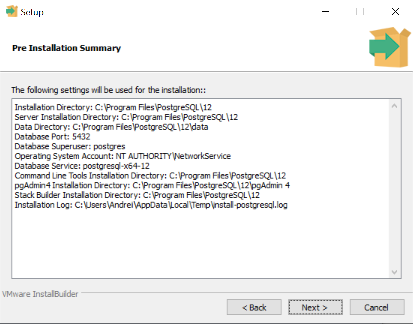 Установка Postgres 12 в Windows изображение с сайта www.andreyolegovich.ru