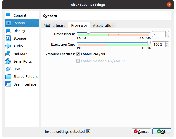 System Processor VirtualBox изображение с сайта www.andreyolegovich.ru